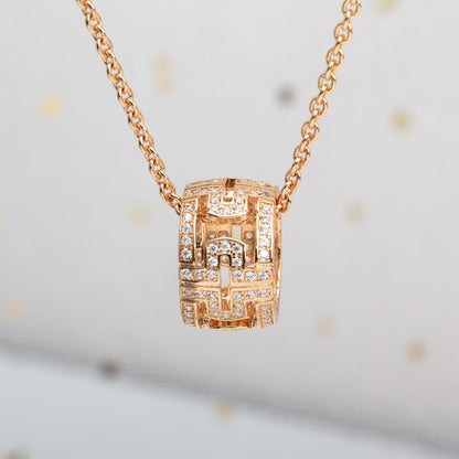 [Polaidi Jewelry]PARENTESI NECKLACE PINK GOLD DIAMOND