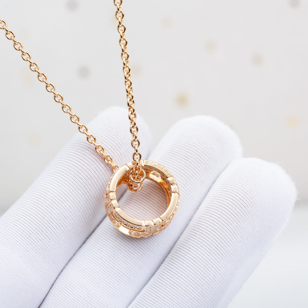[Polaidi Jewelry]PARENTESI NECKLACE PINK GOLD DIAMOND