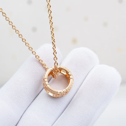[Polaidi Jewelry]PARENTESI NECKLACE PINK GOLD DIAMOND
