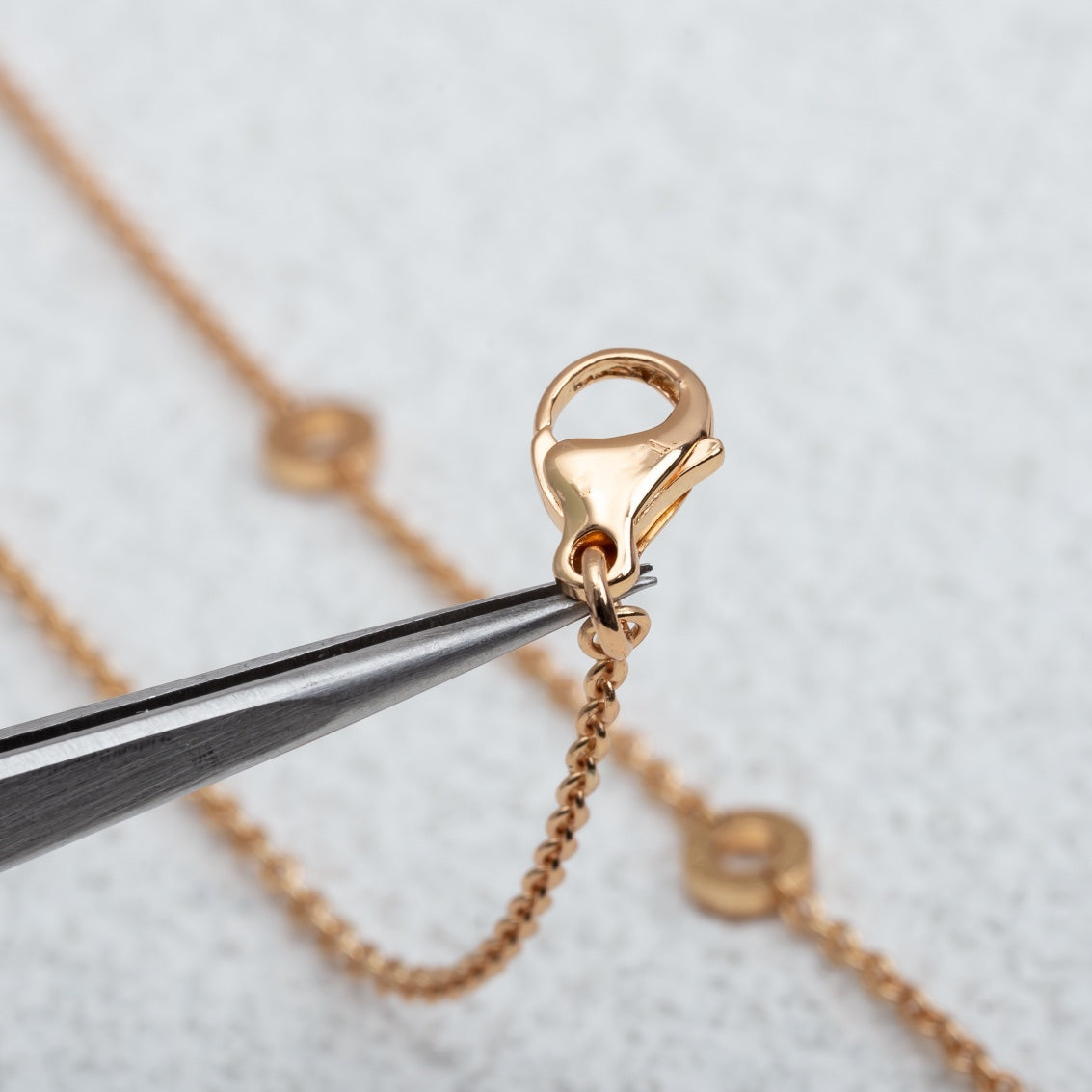 [Polaidi Jewelry]PARENTESI NECKLACE PINK GOLD DIAMOND
