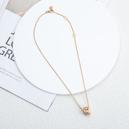 [Polaidi Jewelry]PARENTESI NECKLACE PINK GOLD DIAMOND