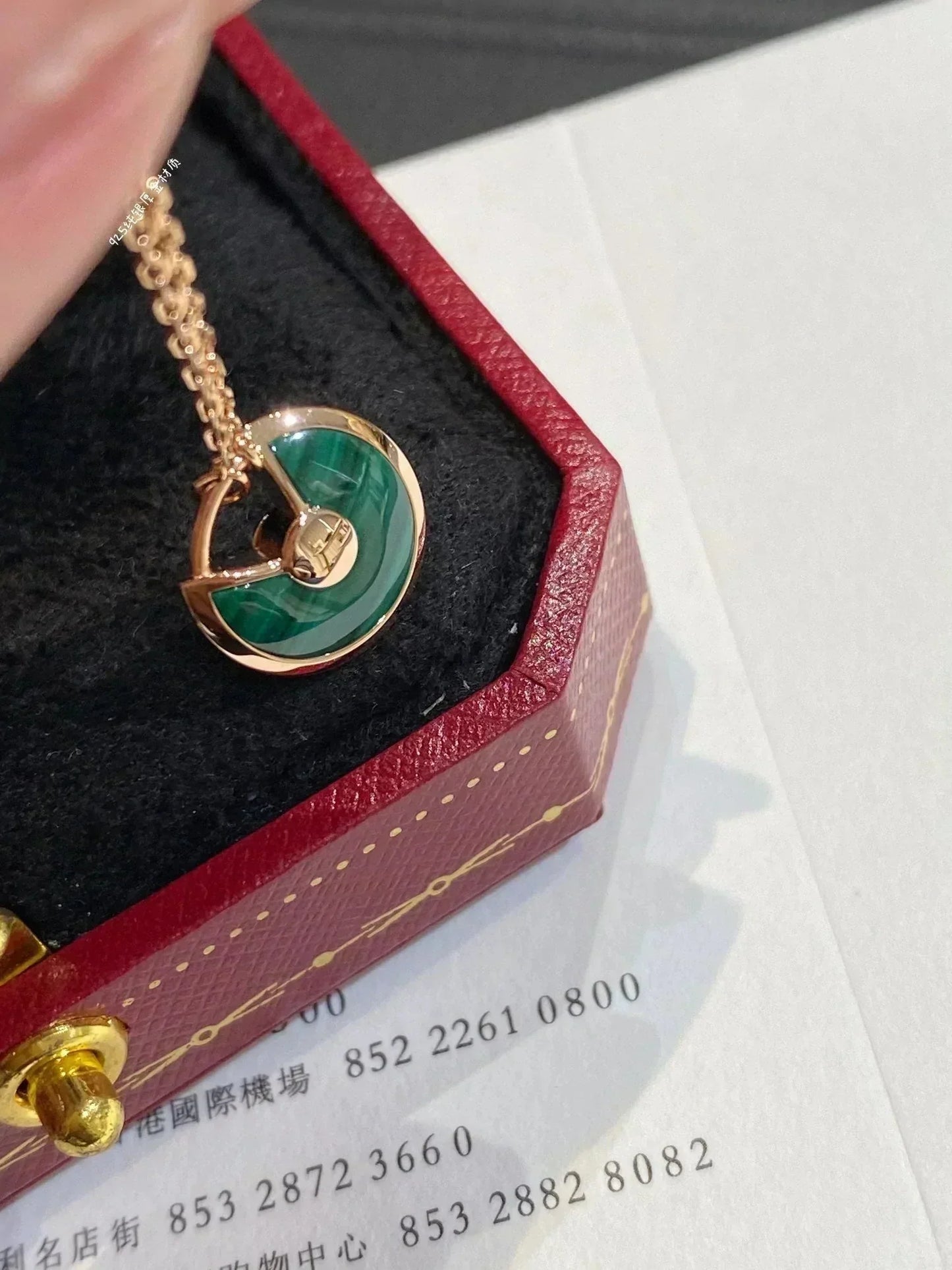 [：Polaidi Jewelry]AMULETTE ROSE GOLD MALACHITE NECKLACE
