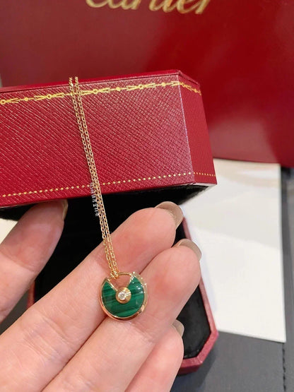 [Polaidi Jewelry]AMULETTE ROSE GOLD MALACHITE NECKLACE