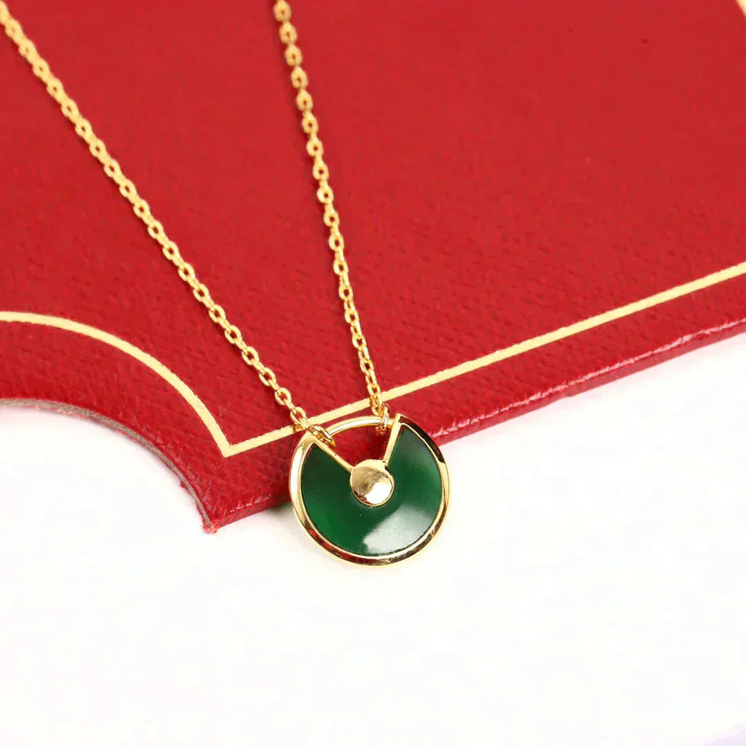 [Polaidi Jewelry]AMULETTE GOLD MALACHITE NECKLACE
