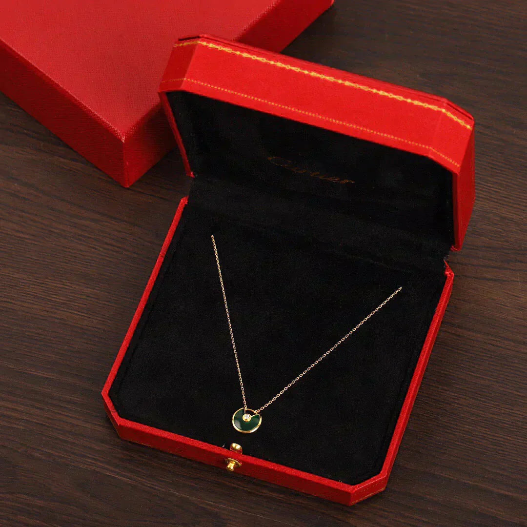 [：Polaidi Jewelry]AMULETTE GOLD MALACHITE NECKLACE
