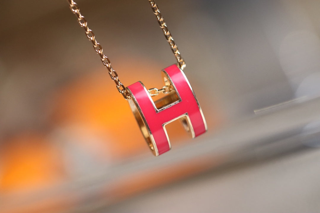 [Polaidi Jewelry]POP H PEDANT PINK GOLD