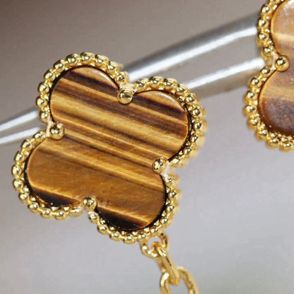 [Polaidi Jewelry]CLOVER  2 MOTIF  TIGER EYE CARNELIAN EARRINGS