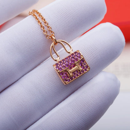 [：Polaidi Jewelry]CONSTANCE PEDANT PURPLE DIAMOND NECKLACE