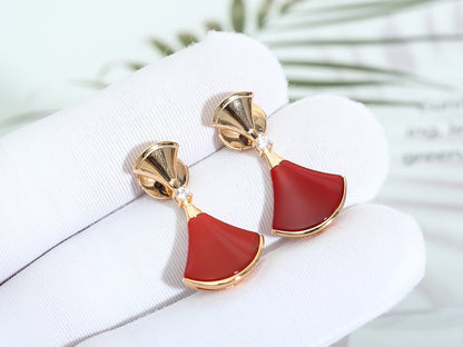 [Polaidi Jewelry]DREAM Carnelian PINK GOLD EARRINGS