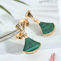 [Polaidi Jewelry ]DREAM MALACHITE PINK GOLD EARRINGS