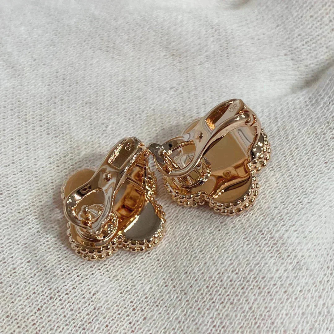 [Polaidi Jewelry]CLOVER MEDIUM 1 MOTIFS CARNELIAN  DIAMOND earrings