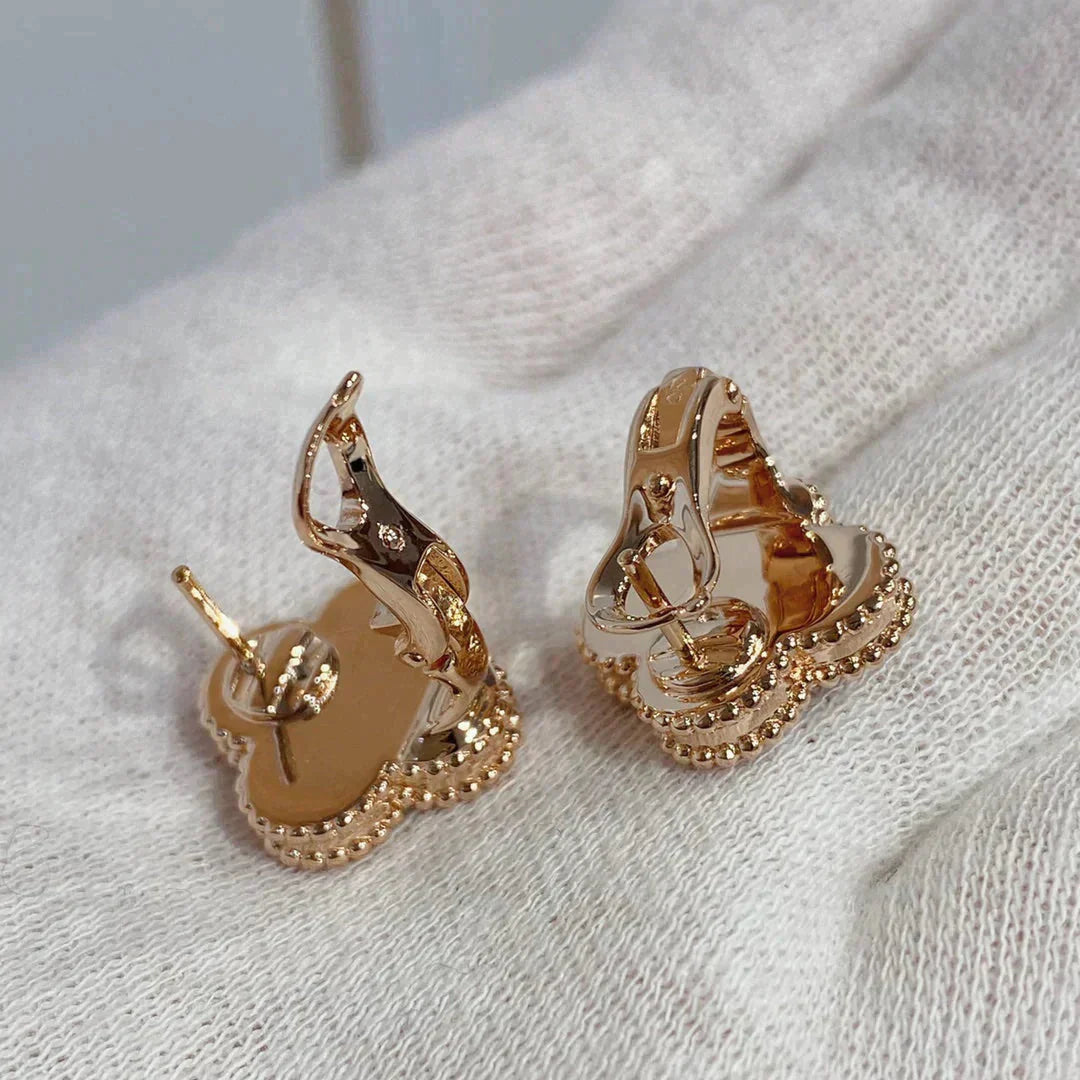 [：Polaidi Jewelry]CLOVER MEDIUM 1 MOTIFS CARNELIAN  DIAMOND earrings