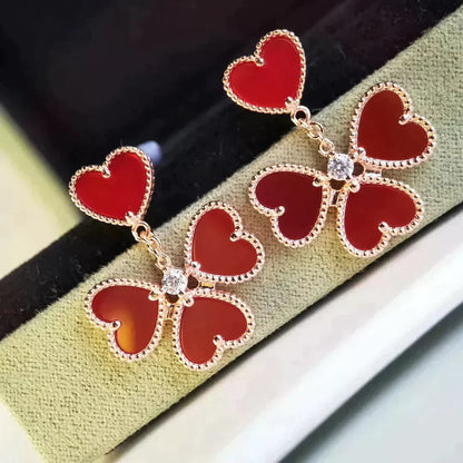 [：Polaidi Jewelry]スイートクローバー カーネリアン イヤリング
