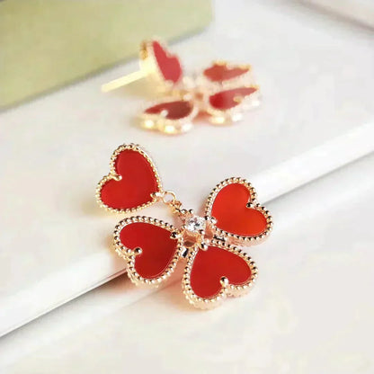 [：Polaidi Jewelry]スイートクローバー カーネリアン イヤリング