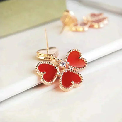[：Polaidi Jewelry]スイートクローバー カーネリアン イヤリング