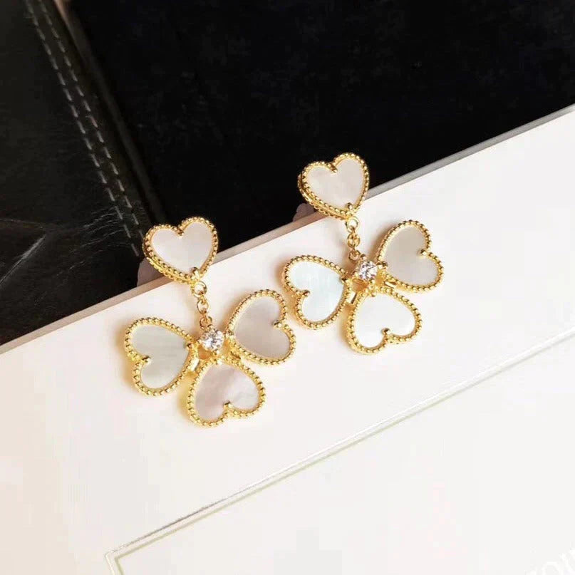 [：Polaidi Jewelry]CLOVER SWEET WHITE MOP EARRINGS