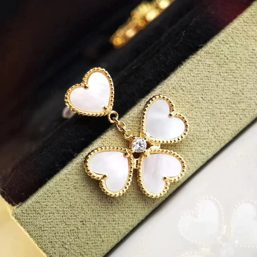 [：Polaidi Jewelry]CLOVER SWEET WHITE MOP EARRINGS