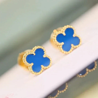 [Polaidi Jewelry]CLOVER MINI 9.5MM TURQUOISE EARRINGS