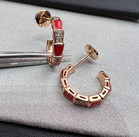 [Polaidi Jewelry ]SERPENTI CARNELIAN PINK GOLD EARRINGS