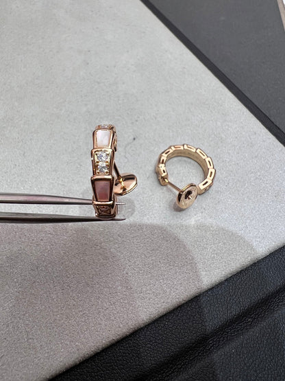 [Polaidi Jewelry]SERPENTI MOP PINK GOLD EARRINGS
