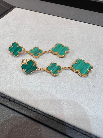 [Polaidi Jewelry]CLOVER MALACHITE 3 MOTIFS GOLD