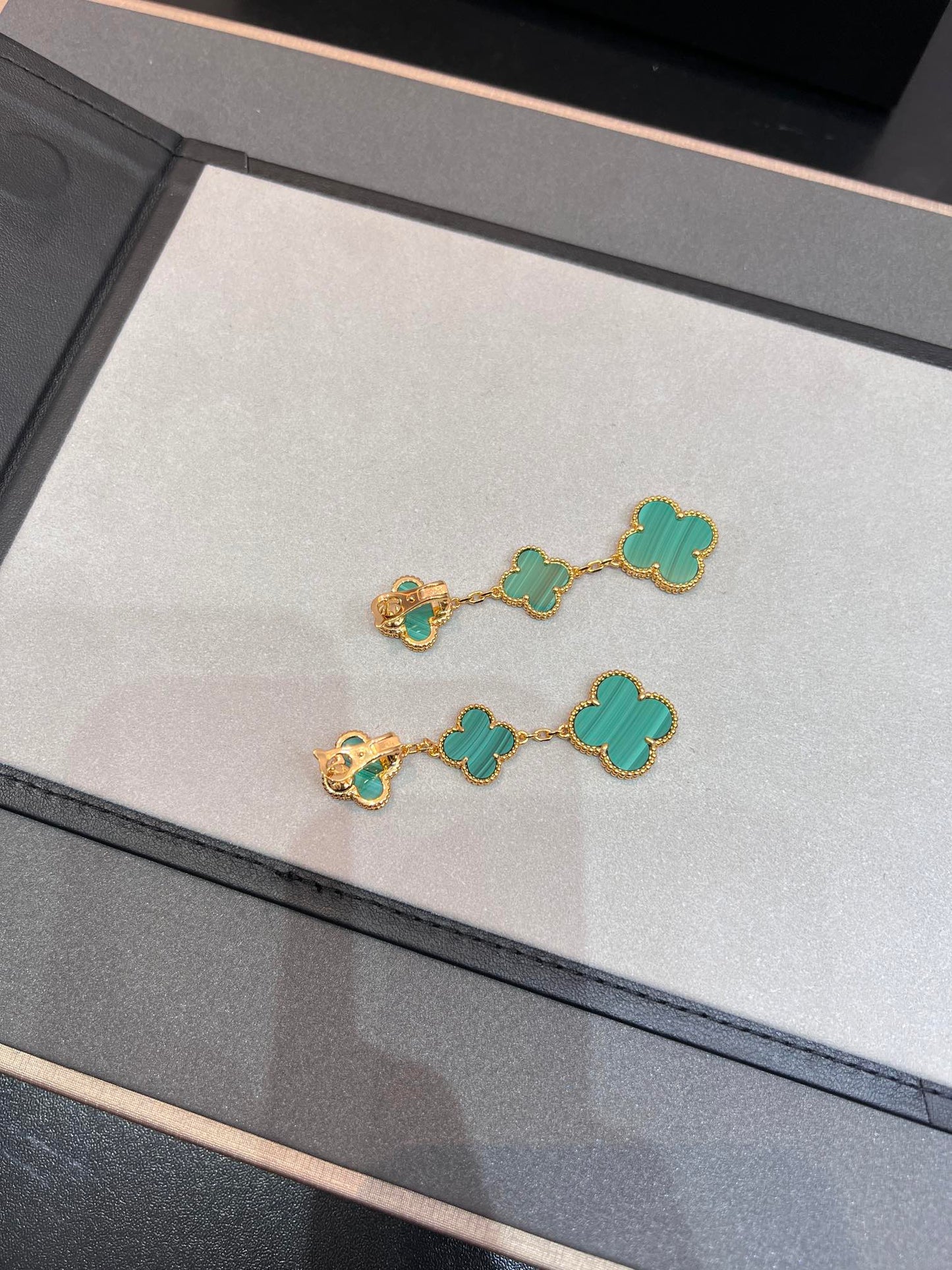 [Polaidi Jewelry]CLOVER MALACHITE 3 MOTIFS GOLD