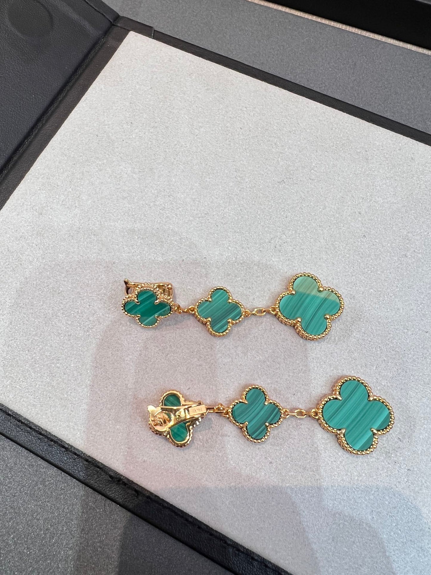 [Polaidi Jewelry]CLOVER MALACHITE 3 MOTIFS GOLD