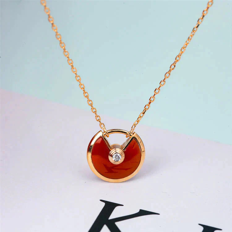 [Polaidi Jewelry]AMULETTE GOLD CARNELIAN ONYX NECKLACE