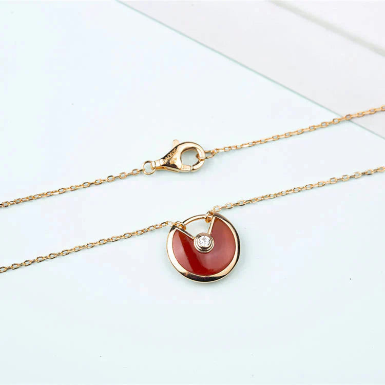 [：Polaidi Jewelry]AMULETTE GOLD CARNELIAN ONYX NECKLACE