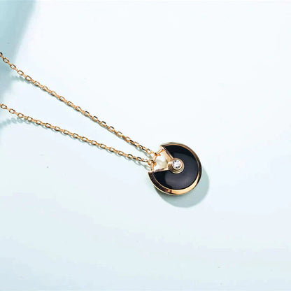 [Polaidi Jewelry]AMULETTE GOLD CARNELIAN ONYX NECKLACE