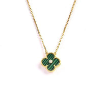 [Polaidi Jewelry ]CLOVER 15MM DIAMOND TURQUOISE NECKLACE