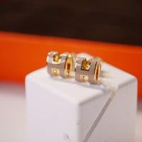 [Polaidi Jewelry ]MINI POP H GOLD EARRINGS GREY