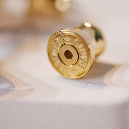 [：Polaidi Jewelry]MINI POP H GOLD EARRINGS GREY