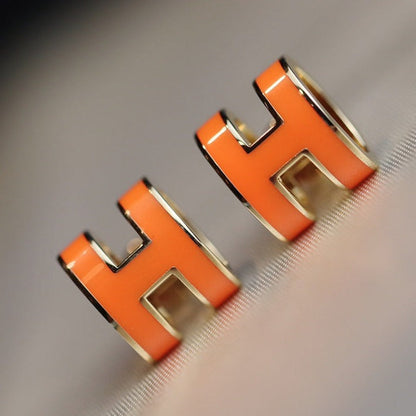 [：Polaidi Jewelry]MINI POP H EARRINGS ORANGE