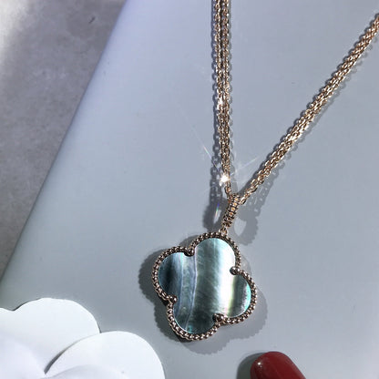 [：Polaidi Jewelry]CLOVER 25MM GOLD DARK MOP BIG CLOVER NECKLACE