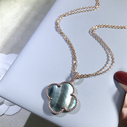 [Polaidi Jewelry]CLOVER 25MM GOLD DARK MOP BIG CLOVER NECKLACE