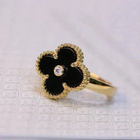 [Polaidi Jewelry ]CLOVER ONYX RING GOLD DIAMOND