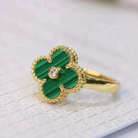 [Polaidi Jewelry ]CLOVER MALACHITE RING GOLD DIAMOND