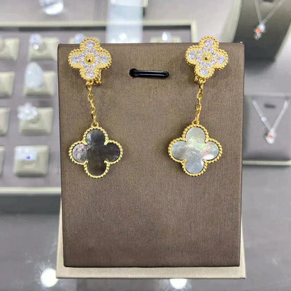 [Polaidi Jewelry]CLOVER  2 MOTIFS  DIAMOND  EARRINGS (MULTIPLE CHOICESç´