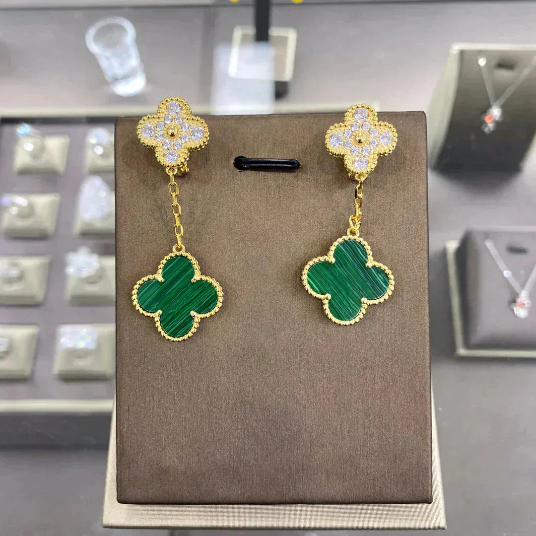 [：Polaidi Jewelry]クローバー 2モチーフ ダイヤモンドピアス（複数選択）