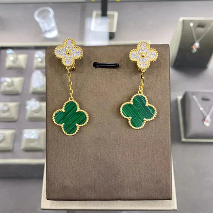 [Polaidi Jewelry]CLOVER  2 MOTIFS  DIAMOND  EARRINGS (MULTIPLE CHOICESç´