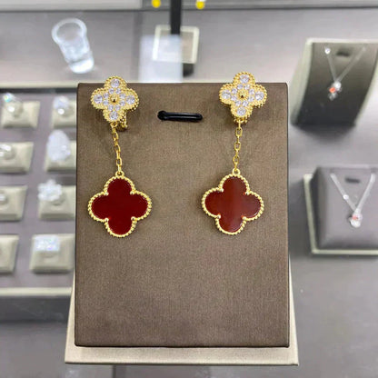 [：Polaidi Jewelry]クローバー 2モチーフ ダイヤモンドピアス（複数選択）