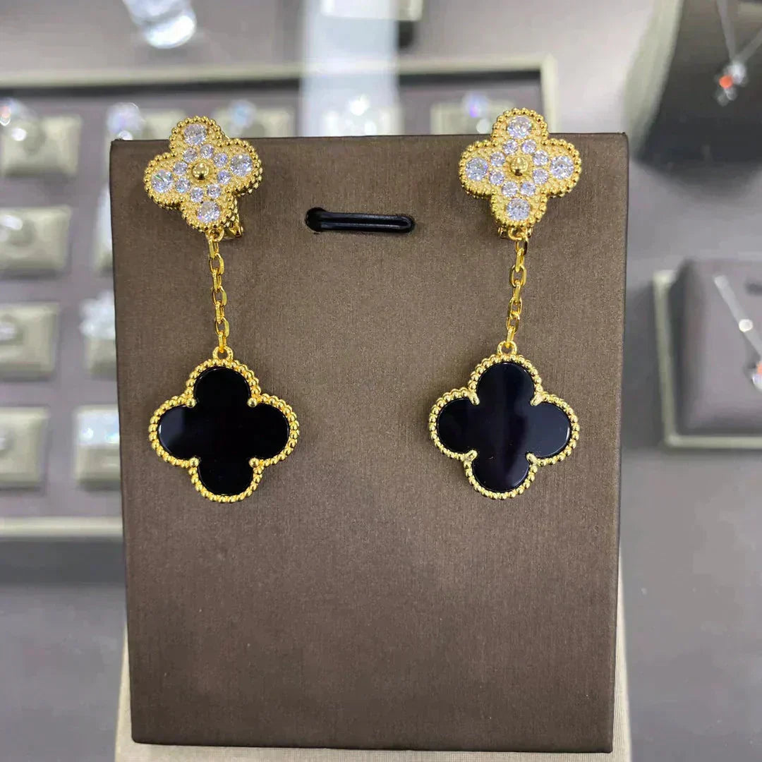 [：Polaidi Jewelry]クローバー 2モチーフ ダイヤモンドピアス（複数選択）