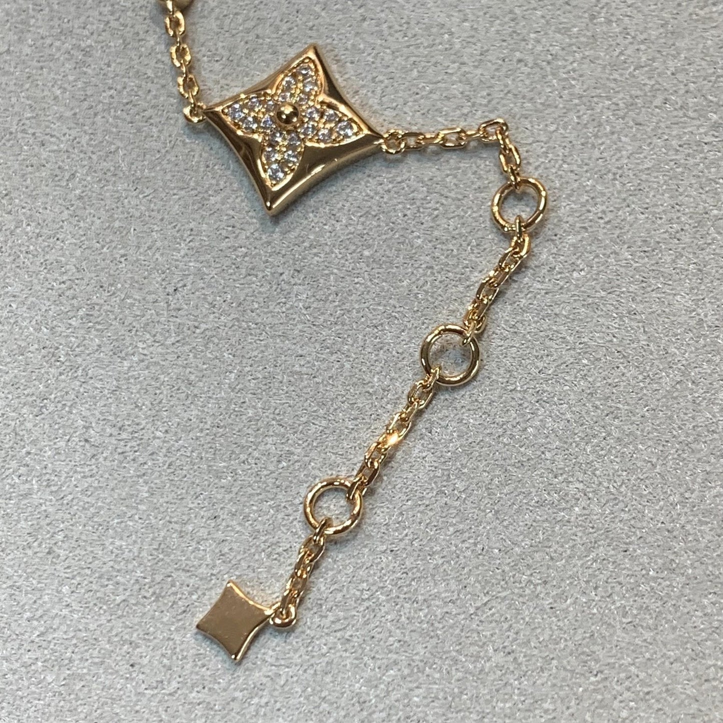 [Polaidi Jewelry]STAR AND SUN 4 MOTIFS GOLD DIAMONDS BRACELET
