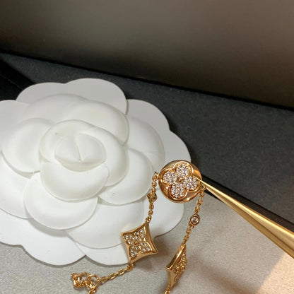 [Polaidi Jewelry]STAR AND SUN 4 MOTIFS GOLD DIAMONDS BRACELET
