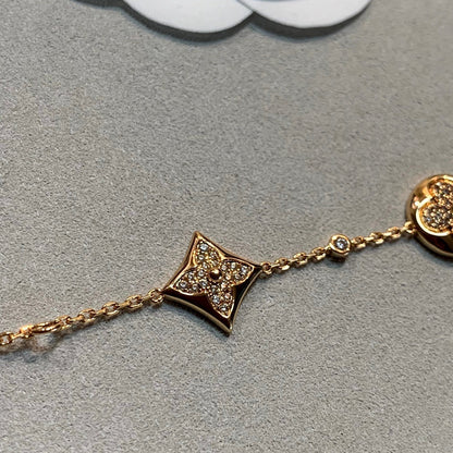 [Polaidi Jewelry]STAR AND SUN 4 MOTIFS GOLD DIAMONDS BRACELET