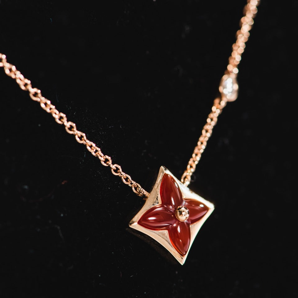 [：Polaidi Jewelry]STAR NECKLACE PINK GOLD 1 DIAMOND