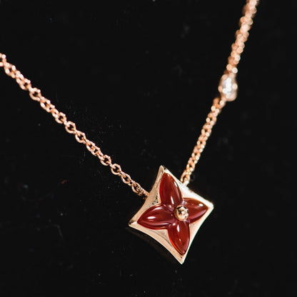 [Polaidi Jewelry]STAR NECKLACE PINK GOLD 1 DIAMOND
