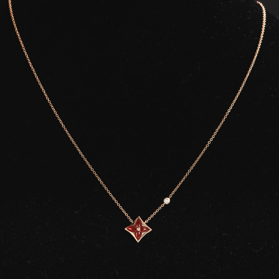 [Polaidi Jewelry]STAR NECKLACE PINK GOLD 1 DIAMOND