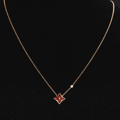[Polaidi Jewelry]STAR NECKLACE PINK GOLD 1 DIAMOND